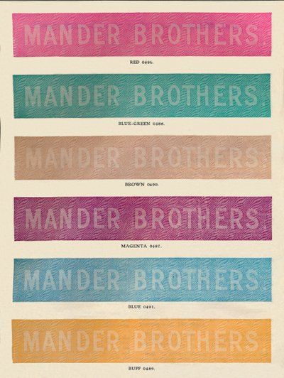 Linotyppraktik - Mander Brothers annons, 1910 av Unbekannt
