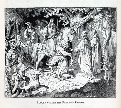Liudolf begär sin fäders benådning, 1882 av Unbekannt