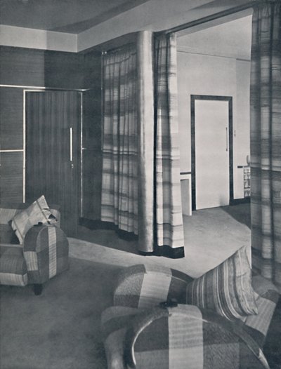 Vardagsrum i ett hus i London, designat av Raymond McGrath, A.R.I.B.A., 1936 av Unbekannt