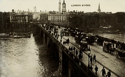 London Bridge, sent 1800-tidigt 1900-tal. av Unbekannt