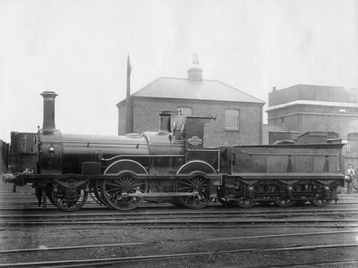 London & South Western Railway LSWR lokomotiv nr 148, Colne med sitt anbud, c1880 av Unbekannt