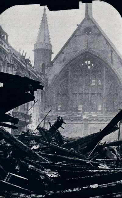 Londons Guildhall efter branden den 29 december 1940 av Unbekannt