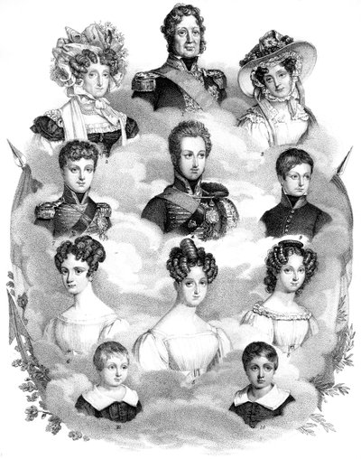 Louis-Philippe, kung av Frankrike, och hans familj, 1800-talet av Unbekannt