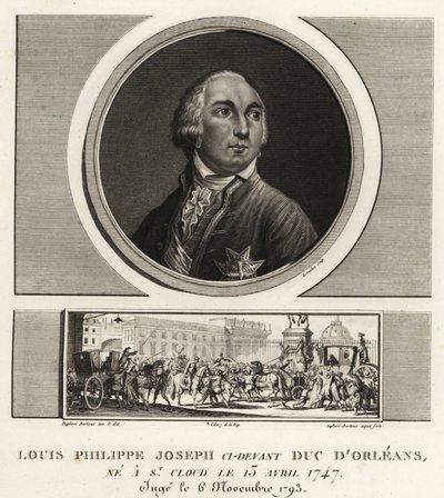 Louis Philippe II, hertig av Orleans (1747-1789), fransk hertig giljotinerad under skräckvälde av Unbekannt