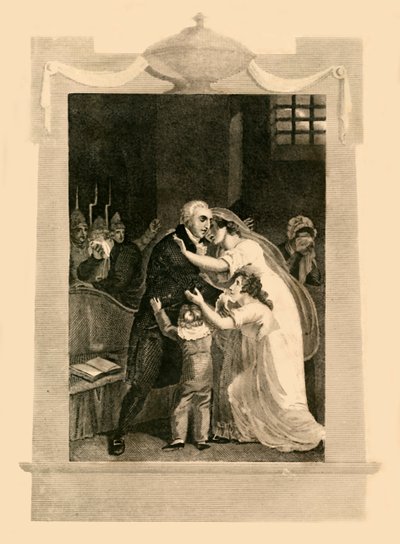 Ludvig XVI tog avsked med sin familj före hans avrättning, 1782,1816. av Unbekannt