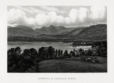Lowwood och Langdale Pikes, Lake District, Cumbria, 1896 av Unbekannt