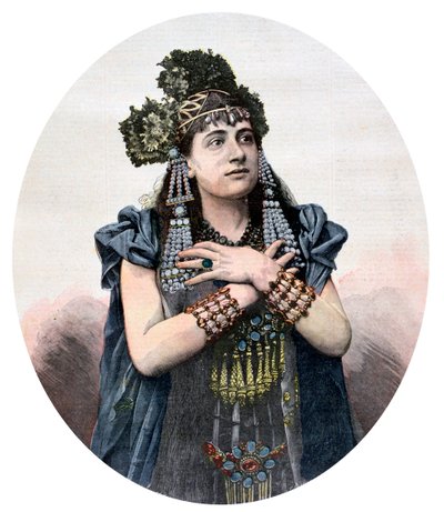 Lucienne Breval spelar rollen som Salammbô, 1892 av Unbekannt