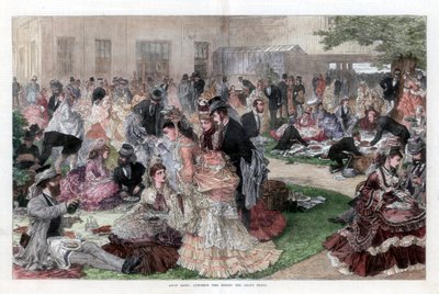 Lunchtid bakom läktaren, Ascot races, 1872 av Unbekannt