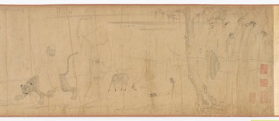 Luohaner och djur som korsar havet, Mingdynastin, 1500-1600-talet. av Unbekannt