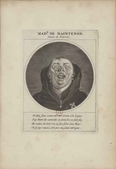 Madame de Maintenon förklädd till munk, ca 1690. av Unbekannt