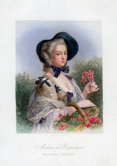 Madame de Pompadour som den vackra trädgårdsmästaren av Unbekannt