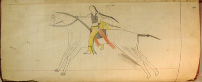 Maffet Ledger: Mounted Indian, ca. 1874-81. av Unbekannt