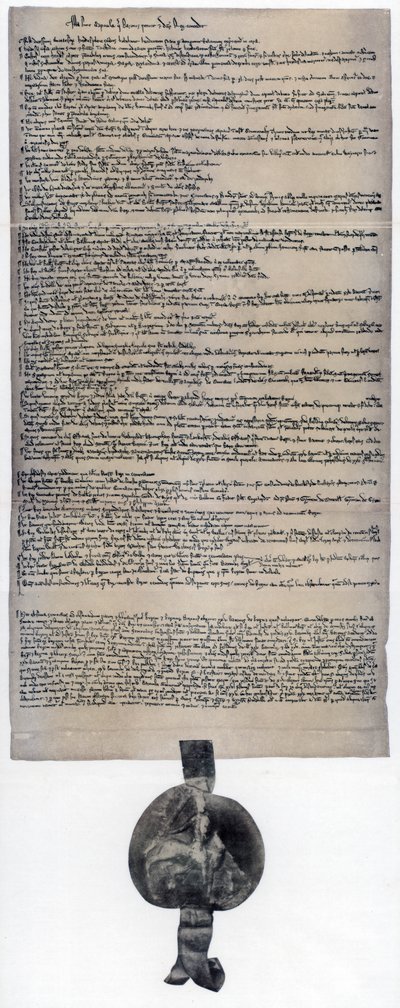 Magna Carta, engelsk charter som ursprungligen utfärdades 1215 av Unbekannt