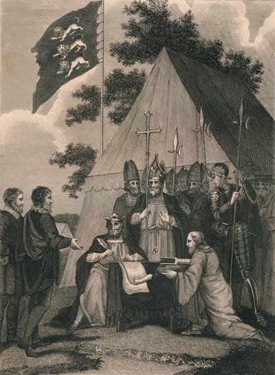 Magna Charter Signerad av King John, 1215, c1800-talet av Unbekannt