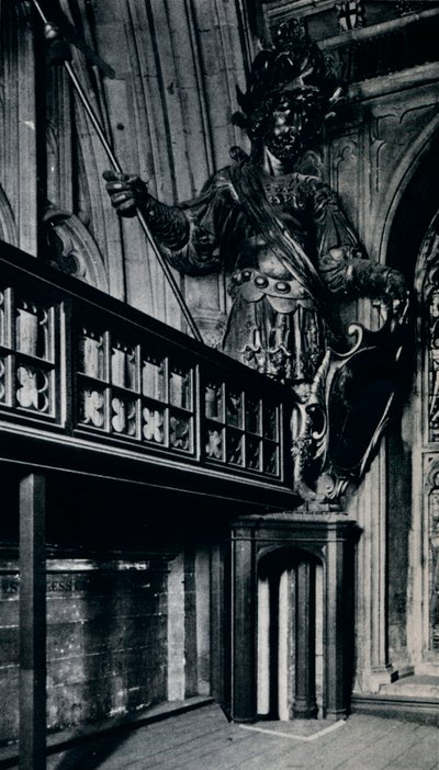 Magog Corineus, en av de två stadsjättarna som brändes i London Guildhall-branden, 1940 av Unbekannt