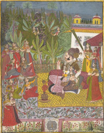 Maharaja Bijay Singh i His Harem, Ca. 1770. av Unbekannt