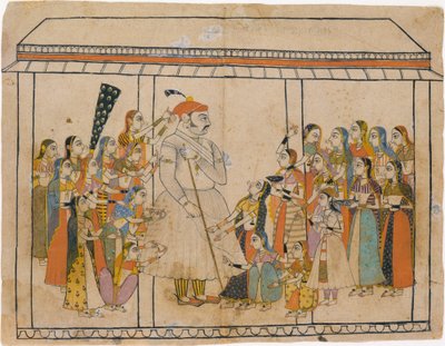 Maharaja Raj Singh Adored by His Ladies, ca. 1710-20. av Unbekannt