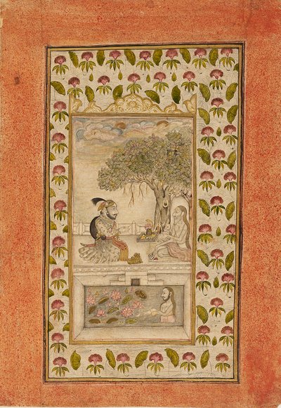 Maharana Sangram Singhi besöker en yogi, 1710-1715 av Unbekannt