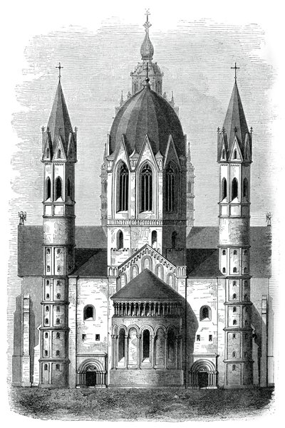 Mainz katedral, Rhen, Tyskland, 1100- och 1200-talet, 1870 av Unbekannt