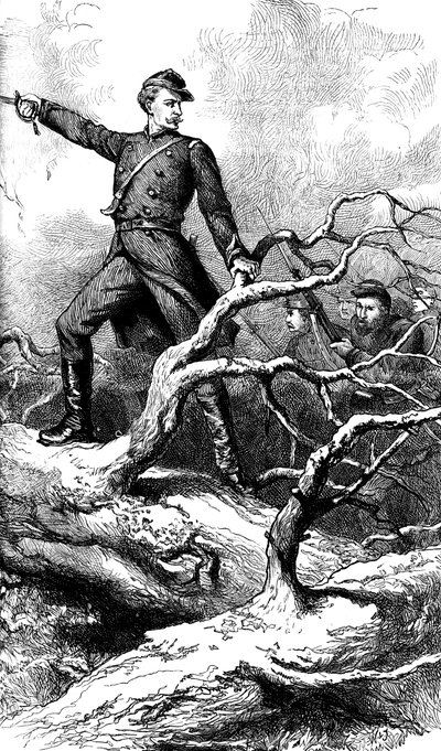 Major Theodore Winthrop vid Big Bethel, Virginia, 1861 c1880 av Unbekannt