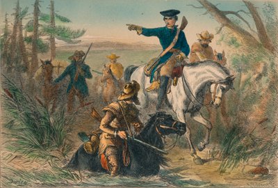 Major Washington på sitt uppdrag till den franske befälhavaren, av Unbekannt