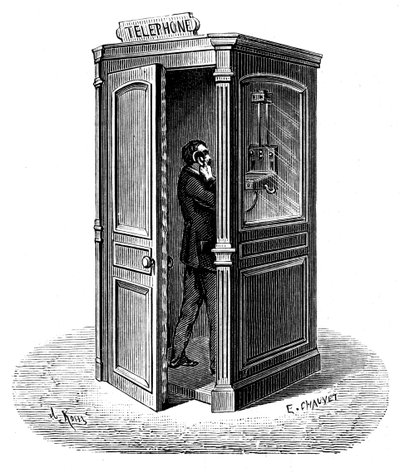 Ringa ett samtal från en telefonbox, 1888 av Unbekannt