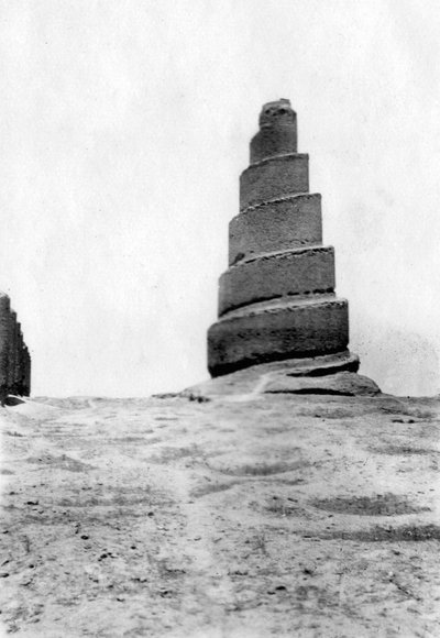 Malwiya-tornet, Samarra, Mesopotamien, 1918 av Unbekannt