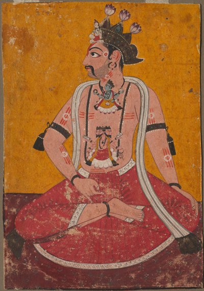 Man Dhata i Yogi-position, ca. 1690-1700. av Unbekannt