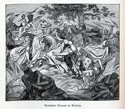 Manfred dödad i strid, 1882 av Unbekannt