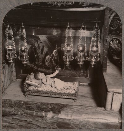 Kristi krubba, Födelsekyrkan, Betlehem, c1900 av Unbekannt
