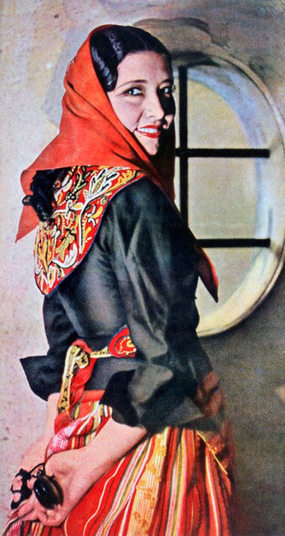 Manuela Del Rio, spansk skådespelerska och dansare, 1943 av Unbekannt