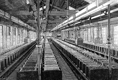 Tillverkning av elektriska batterier, USA, 1887 av Unbekannt