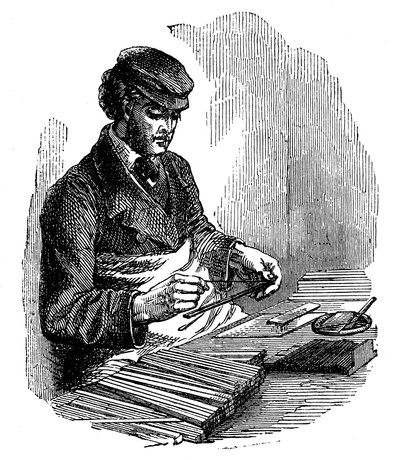Tillverkar pennor, 1872 av Unbekannt