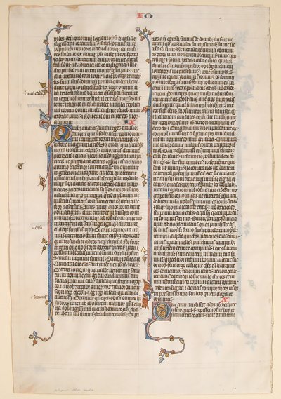 Manuskriptblad från en bibel, ca. 1280-1300. av Unbekannt