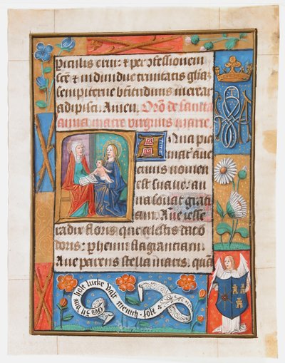 Manuskriptblad från en timbok, ca. 1500. av Unbekannt