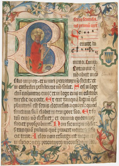 Manuskriptblad från ett missal, sent 1400-tal. av Unbekannt