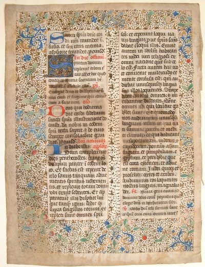 Manuskriptblad från ett missal, mitten av 1400-talet. av Unbekannt