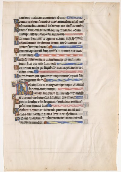 Manuskriptblad från en kunglig psalter, 1200-talet. av Unbekannt