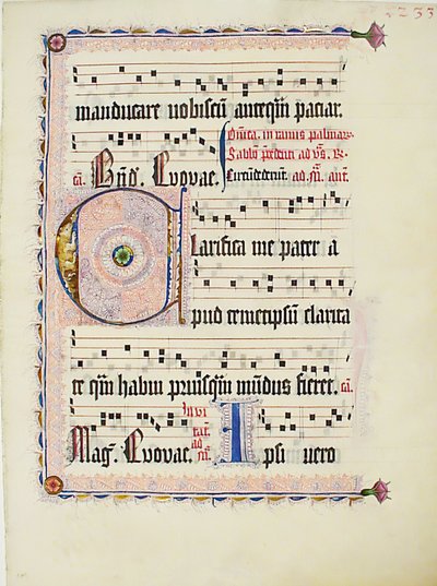 Manuskriptblad med initial C, från ett antifonarium, tyska, ca. 1425-50. av Unbekannt