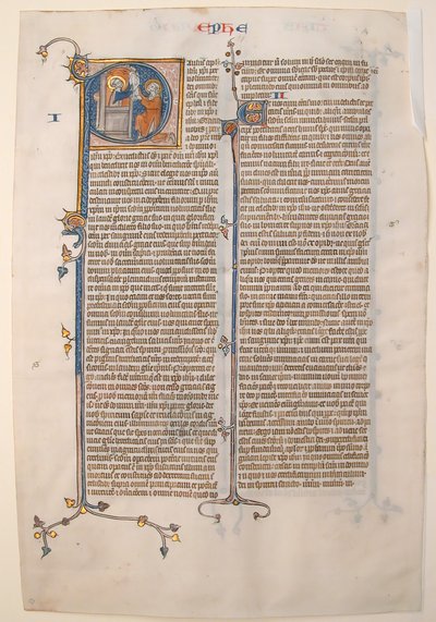 Manuskriptblad med öppningen av Paulus brev till efesierna, från en bibel, ca. 13 av Unbekannt