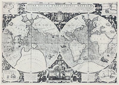 Karta som visar Drakes Voyage of Circumnavigation 1577-1580, 1923. av Unbekannt