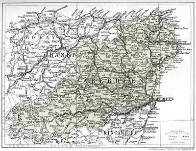 Karta över Aberdeenshire, 1924-1926 av Unbekannt