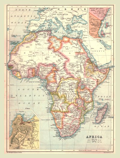Karta över Afrika, 1902. av Unbekannt