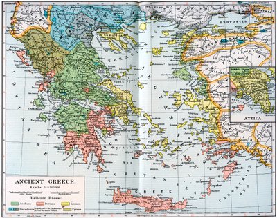 Karta över antikens Grekland, 1902 av Unbekannt