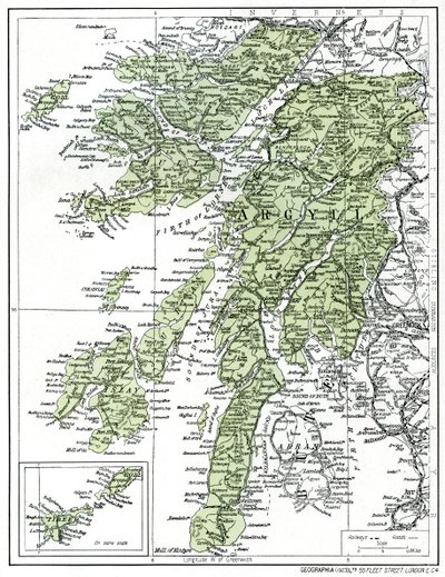 Karta över Argyllshire, 1924-1926 av Unbekannt