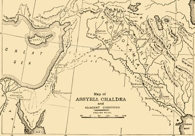 Karta över Assyrien, Kaldeen och angränsande länder, 1890. av Unbekannt