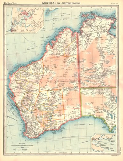 Karta över Australien - Western Section av Unbekannt