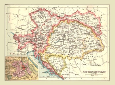 Karta över Österrike-Ungern, 1902. av Unbekannt