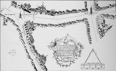 Karta över Bishopsgate, City of London, c1599 1904 av Unbekannt