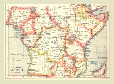 Karta över Centralafrika, 1902. av Unbekannt